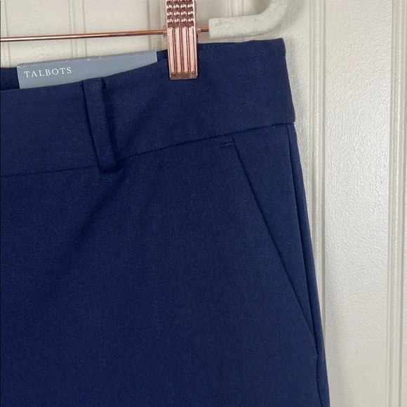 New Talbots Newport Pant Trouser Leg Full Length Navy Blue Size 8 - Picture 5 of 13
